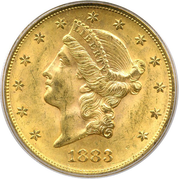 image for: 1883-S $20 PCGS MS63