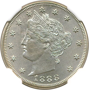 image for: 1888 5c NGC MS64