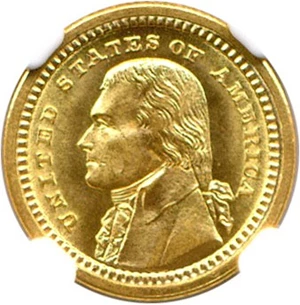 image for: 1903 Jefferson G$1 NGC/CAC MS66