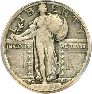 image for: 1919-D 25c PCGS VF20