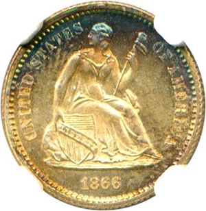 image for: 1866 H10c NGC MS67 * Color *