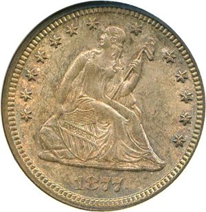 image for: 1877 25c NGC MS64
