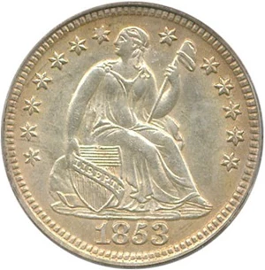 image for: 1853 H10c PCGS MS63 (No Arrows)
