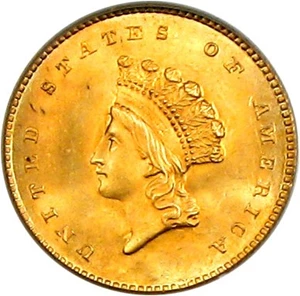 image for: 1854 G$1 PCGS MS65 (Type 2)