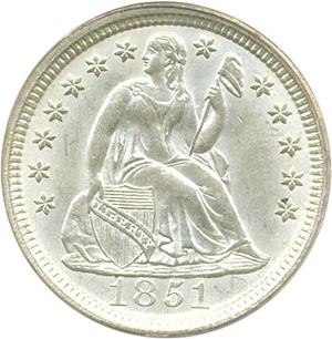 image for: 1851 10c PCGS/CAC MS64 OGH