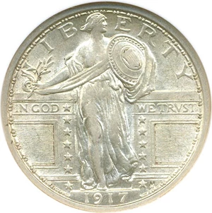 image for: 1917 25c NGC AU55 (Type 1)