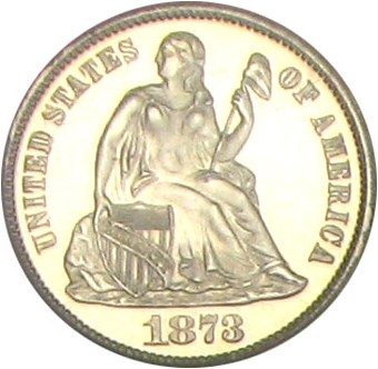 image for: 1873 10c PCGS Proof 61 Cameo (No Arrows, Closed 3)