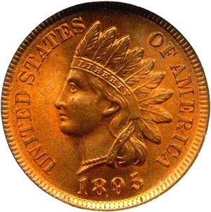 image for: 1895 1c NGC MS66 RB ex: Maine Roll Hoard