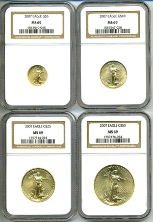 image for: 2007 Gold Eagle Set NGC MS69 (4 coins: $5, $10, $25, $50)