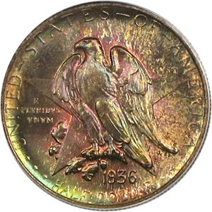 image for: 1936 Texas 50c PCGS Secure MS67 * Color *