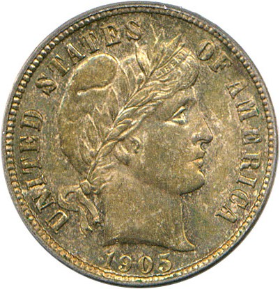 image for: 1905 10c PCGS MS65