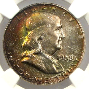 image for: 1958-D 50c NGC MS66 FBL * Color *