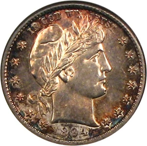 image for: 1894-S 25c NGC MS62 *Color*