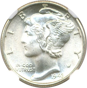 image for: 1943-S 10c NGC MS67 FB