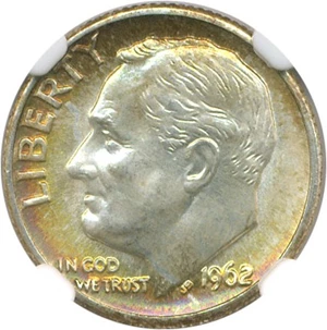 image for: 1962-D 10c NGC MS67 FT