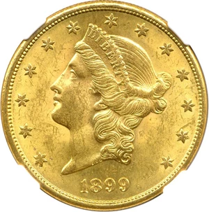 image for: 1899-S $20 NGC MS63