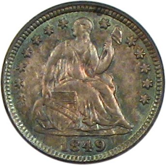 image for: 1849 H10c PCGS/CAC MS64 * Color *