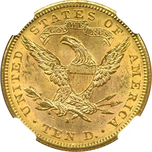 image for: 1887-S $10 NGC MS62