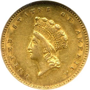 image for: 1854 G$1 NGC AU58 (Type 2)