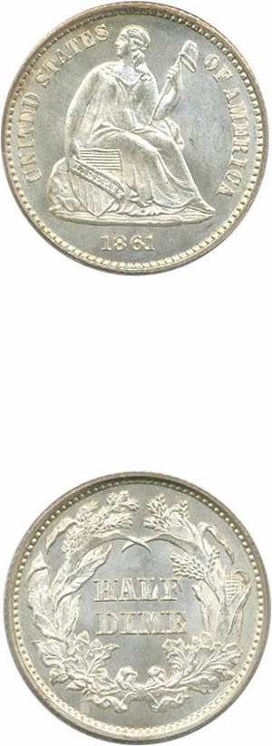 image for: 1861/0 H10c PCGS/CAC MS66