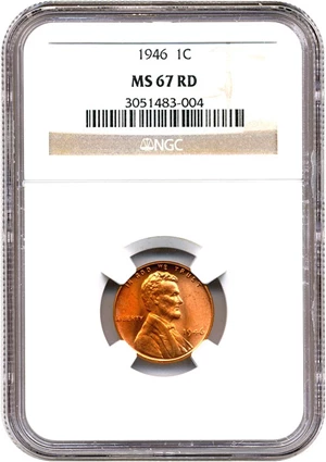 image for: 1946 1c NGC MS67 RD