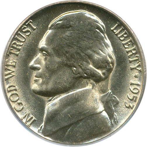 image for: 1953-D 5c PCGS MS65 FS