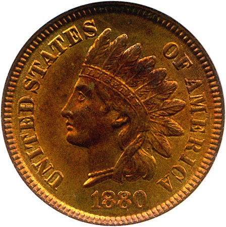 image for: 1880 1c NGC MS65 RD