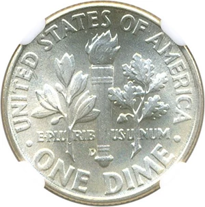 image for: 1962-D 10c NGC MS67+ FT