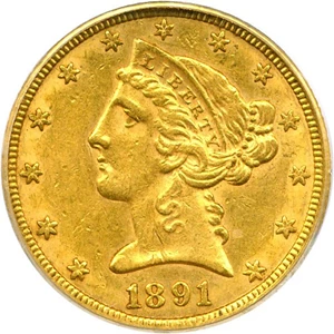 image for: 1891-CC $5 PCGS/CAC AU53
