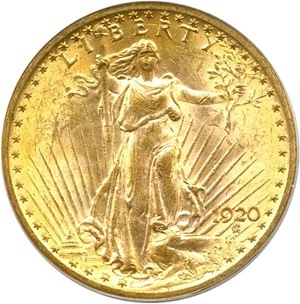 image for: 1920 $20 PCGS MS63