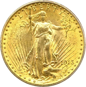 image for: 1913 $20 PCGS MS62