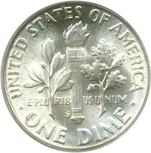 image for: 1950-S 10c PCGS SecurePlus MS67+ FB
