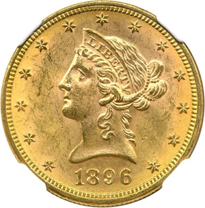 image for: 1896 $10 NGC MS63