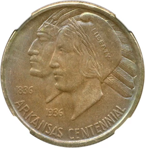 image for: 1935 Arkansas 50c NGC MS66 * Color *