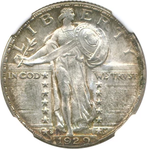 image for: 1929-S 25c NGC MS64 FH
