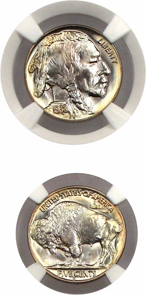 image for: 1938-D/S 5c NGC MS68 (Buffalo)