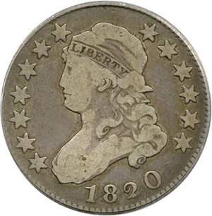 image for: 1820 25c PCGS/CAC F12 (Large 0)