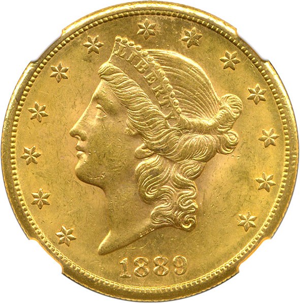 image for: 1889-S $20 NGC MS62
