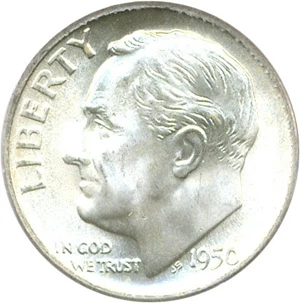image for: 1950-S 10c PCGS SecurePlus MS67+ FB