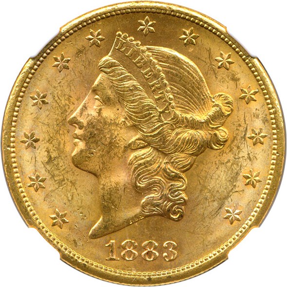 image for: 1883-S $20 NGC MS62