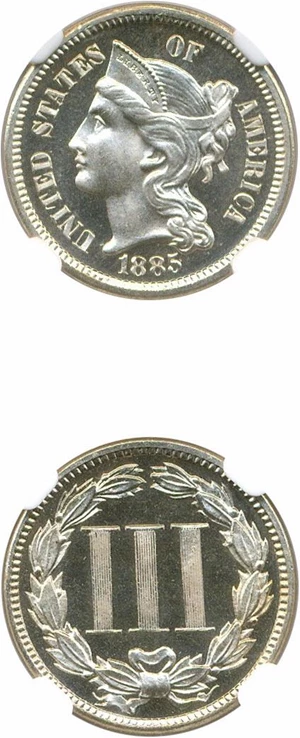 image for: 1885 3cN NGC Proof 68 Cameo * Star *