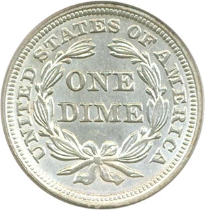 image for: 1851 10c PCGS/CAC MS64 OGH
