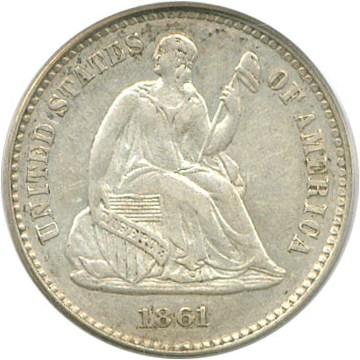 image for: 1861/0 H10c PCGS/CAC AU50