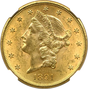 image for: 1891-S $20 NGC MS63