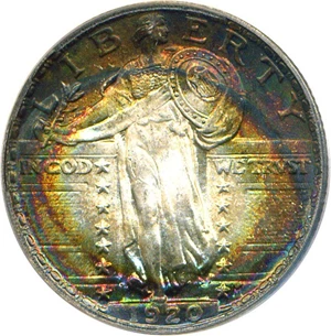 image for: 1920 25c PCGS Secure MS66 FH * Color *