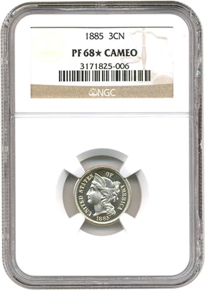 image for: 1885 3cN NGC Proof 68 Cameo * Star *