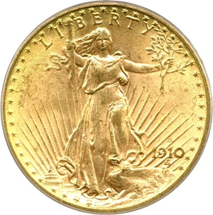 image for: 1910-D $20 PCGS MS64