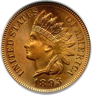 image for: 1893 1c PCGS/CAC MS65 RD OGH