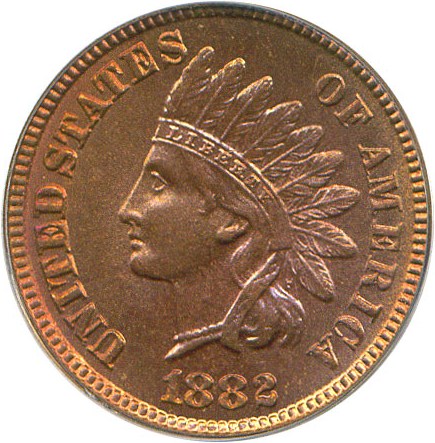 image for: 1882 1c PCGS MS65 RD OGH