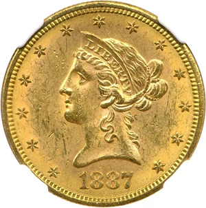 image for: 1887-S $10 NGC MS62